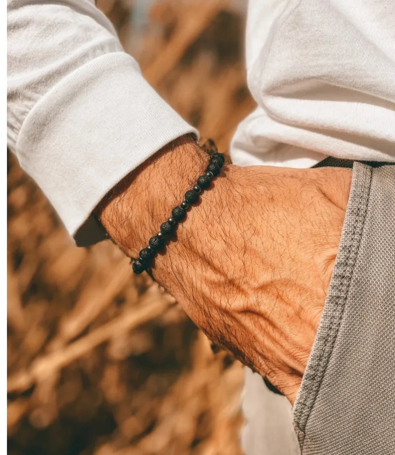 Cross Turquoise Coconut Bead Bracelet, Turquoise or Hematite, Mens Bracelet Mens Gift Mens Beaded Bracelet