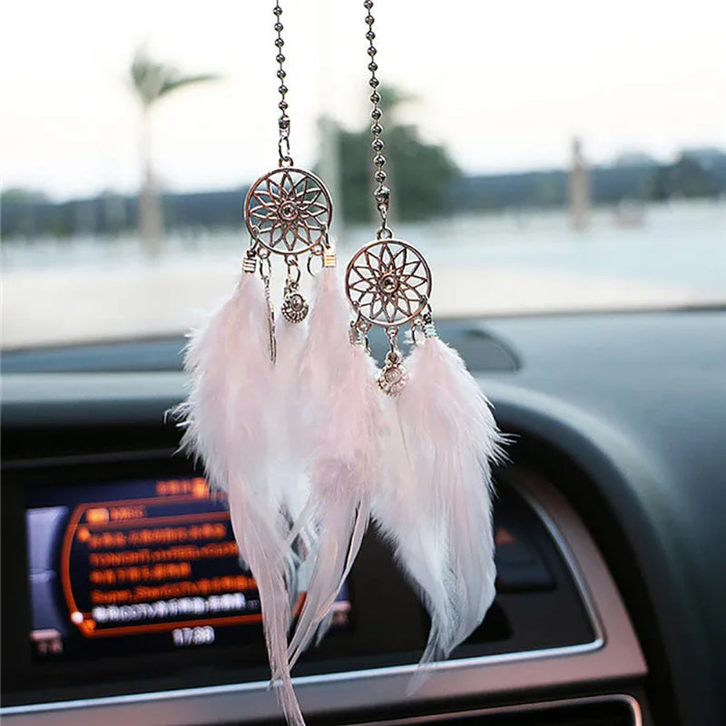 Mini Dream Catcher Car Pendant Wind Chimes Feather Decoration Home Decor & Wall Hanging Adornment Handmade Dreamcatcher Gifts