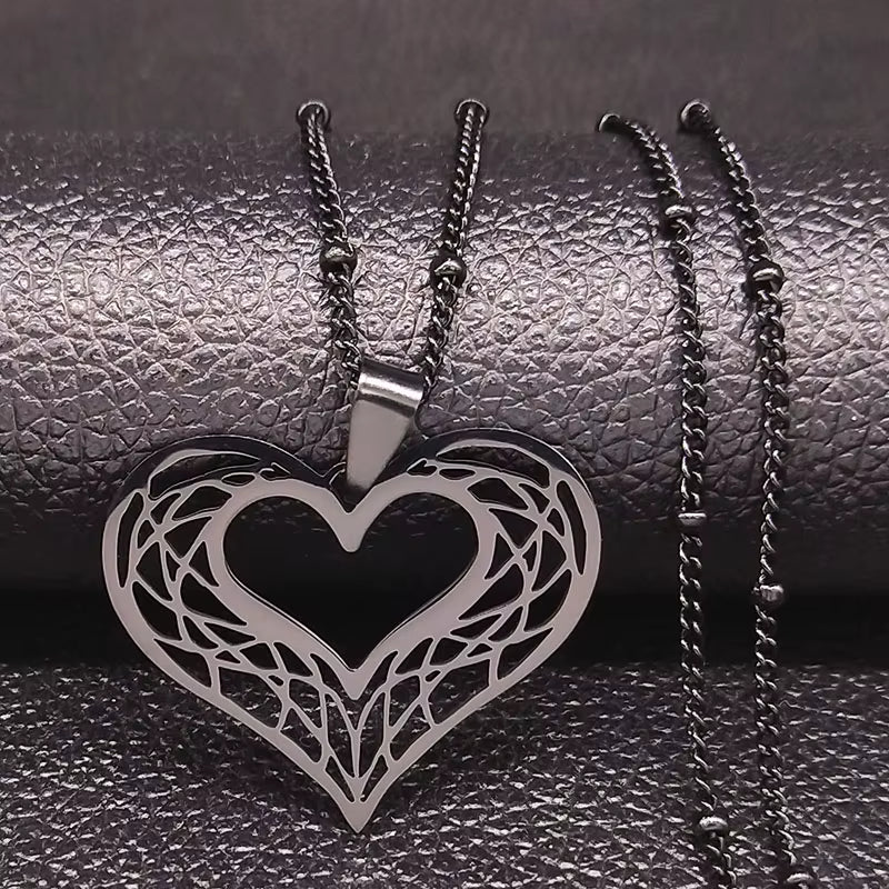 Heart Stainless Steel Necklace Women Gold Color Love Necklaces Jewelry Valentine'S Day Gift Inoxidable Joyeria Mujer N619S01