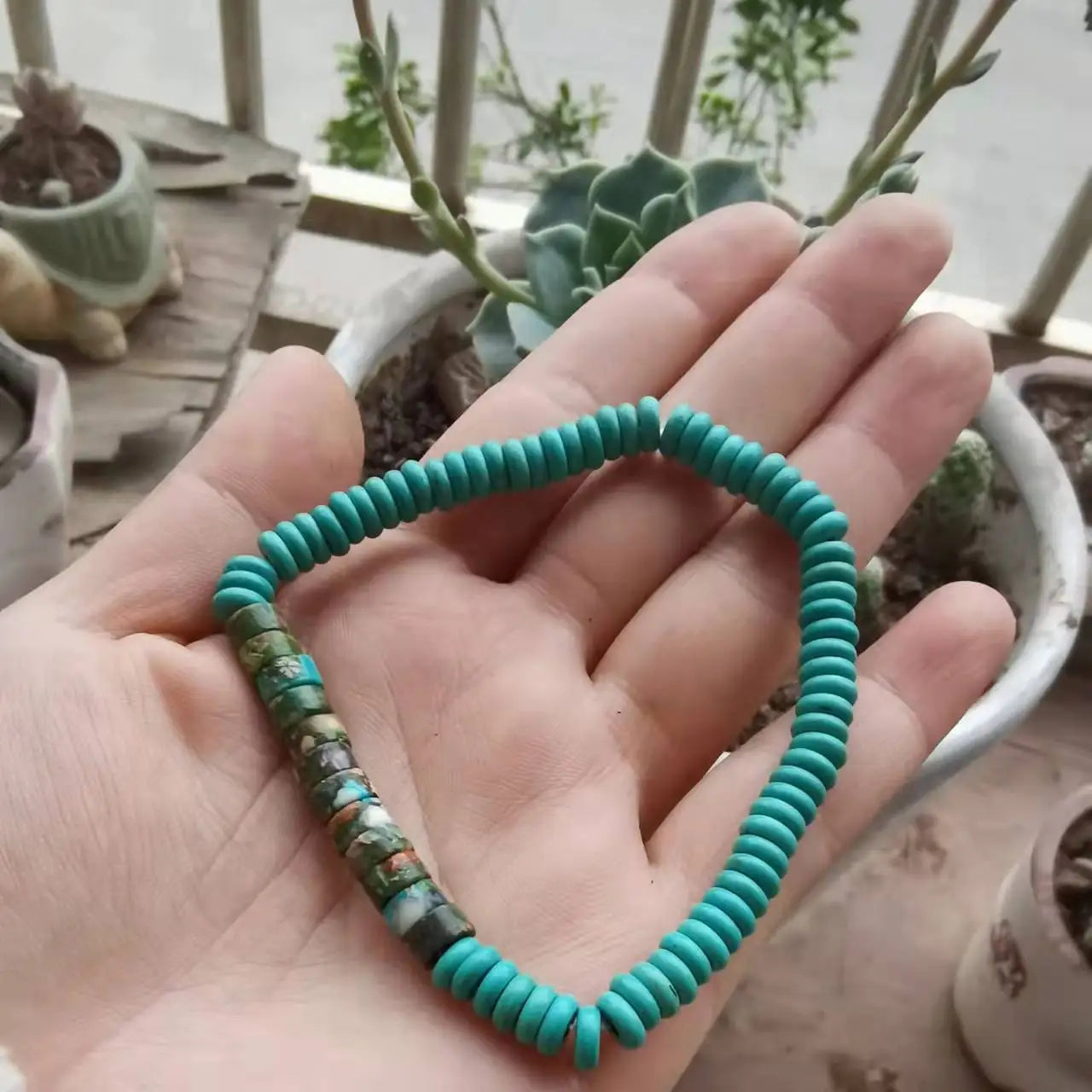 Cross Turquoise Coconut Bead Bracelet, Turquoise or Hematite, Mens Bracelet Mens Gift Mens Beaded Bracelet