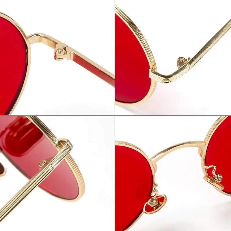 Vintage Men Sunglasses Women Retro Punk Style round Metal Frame Colorful Lens Sun Glasses Fashion Eyewear Gafas Sol Mujer