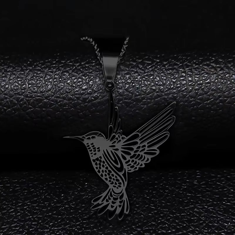 Hummingbird Pendant Stainless Steel Necklaces for Women Bird Necklace Hummingbird Colibri Jewelry Acero Inoxidable Joyeria N742