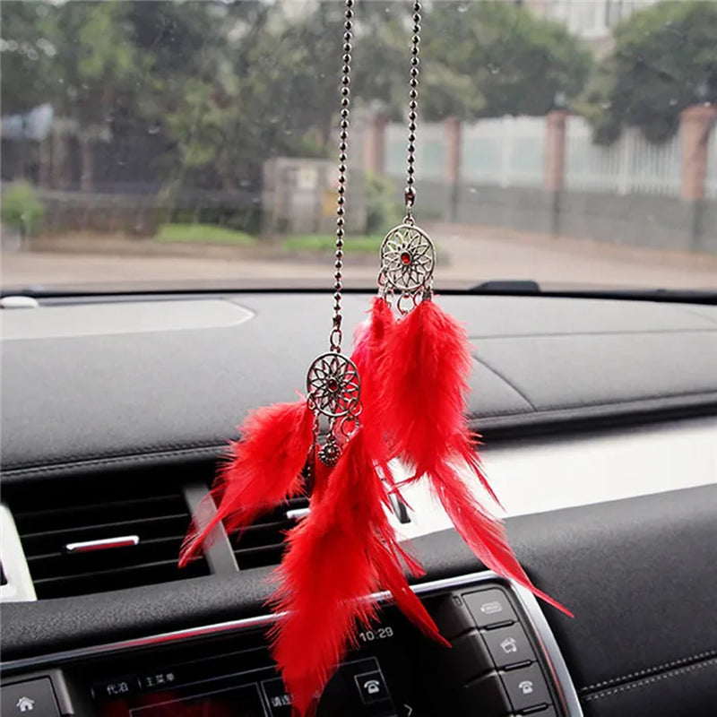 Mini Dream Catcher Car Pendant Wind Chimes Feather Decoration Home Decor & Wall Hanging Adornment Handmade Dreamcatcher Gifts