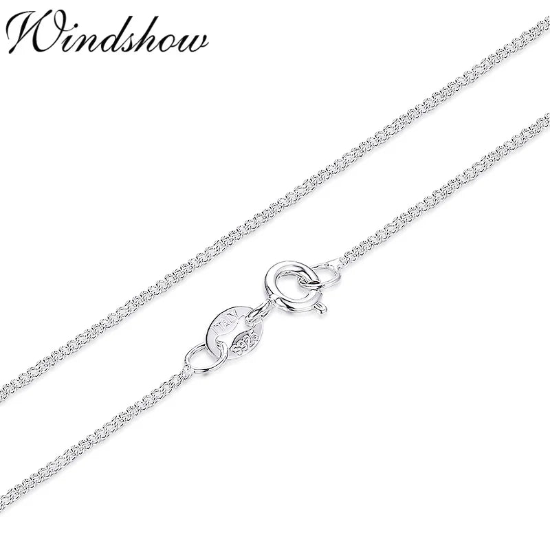 35-80Cm 1Mm Thin Pure 925 Sterling Silver Side Curb Chain Choker Necklaces for Women Girl Jewelry Kolye Collare Collier Ketting
