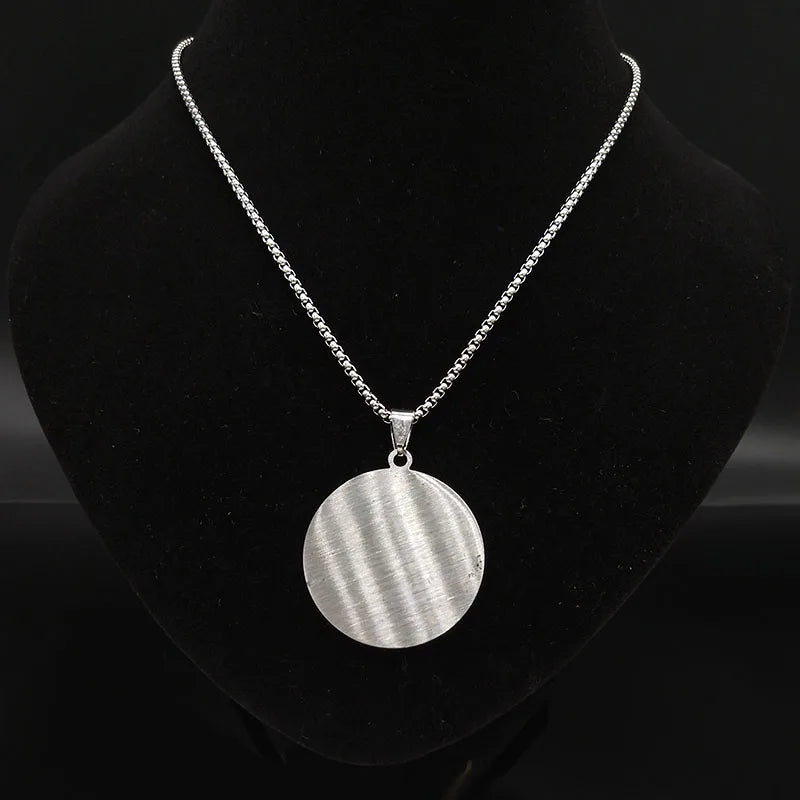 Witchcraft Pentagram Stainless Steel Necklace Chain for Men Jewish Hebrew Tetragrammaton Necklace Pentacle Jewelry N1163