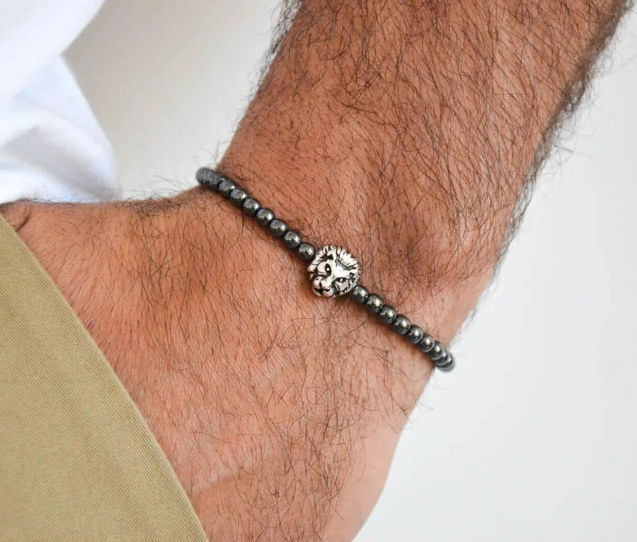 Cross Turquoise Coconut Bead Bracelet, Turquoise or Hematite, Mens Bracelet Mens Gift Mens Beaded Bracelet