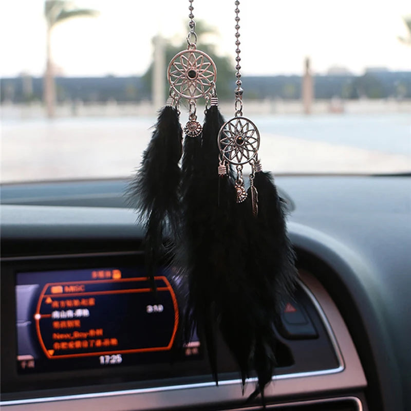 Mini Dream Catcher Car Pendant Wind Chimes Feather Decoration Home Decor & Wall Hanging Adornment Handmade Dreamcatcher Gifts