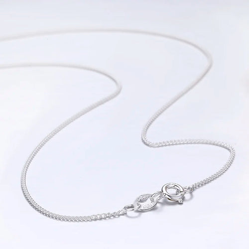 35-80Cm 1Mm Thin Pure 925 Sterling Silver Side Curb Chain Choker Necklaces for Women Girl Jewelry Kolye Collare Collier Ketting