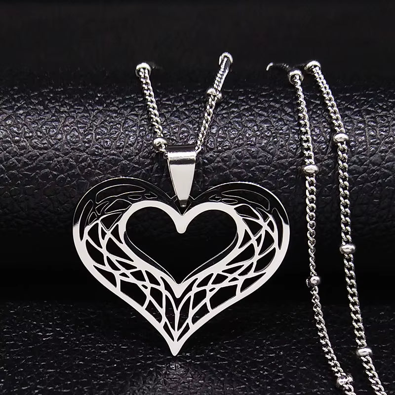 Heart Stainless Steel Necklace Women Gold Color Love Necklaces Jewelry Valentine'S Day Gift Inoxidable Joyeria Mujer N619S01