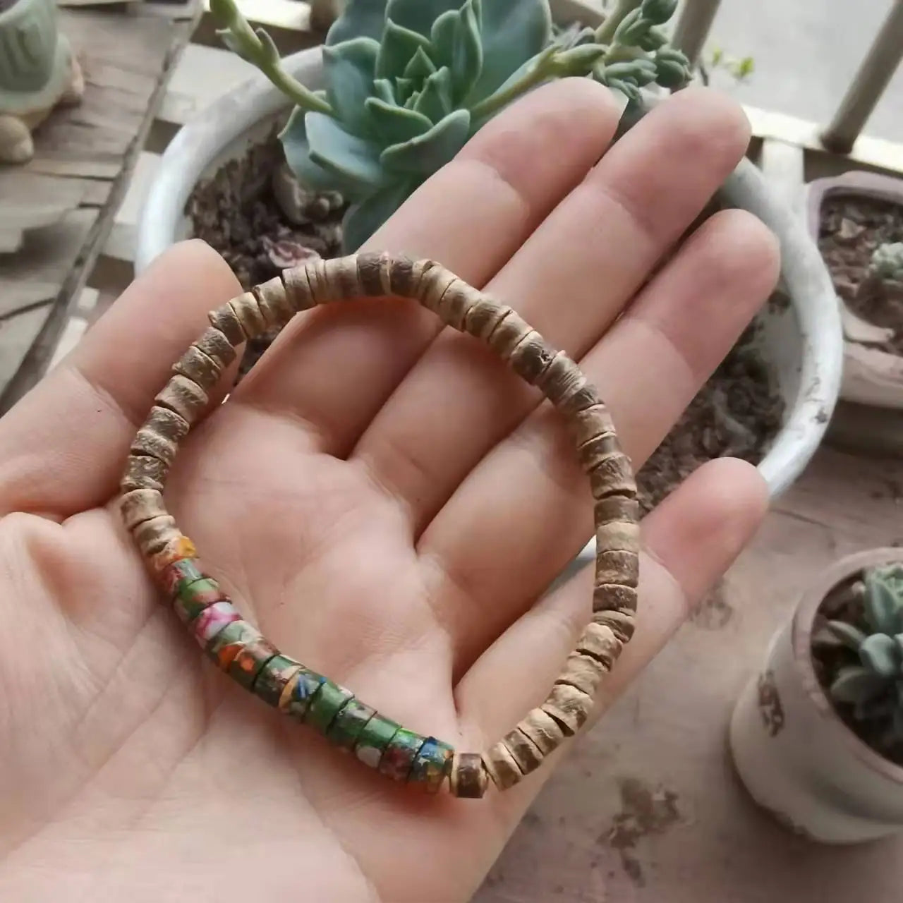 Cross Turquoise Coconut Bead Bracelet, Turquoise or Hematite, Mens Bracelet Mens Gift Mens Beaded Bracelet