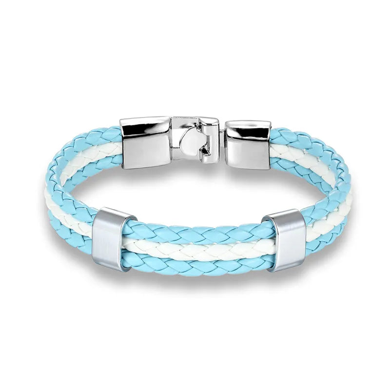 High Quality Country Spain Flag Leather Bracelet Men Women Easy-Hook Bracelets & Bangles Male Female Jewelry Pulseras